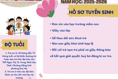 Thông báo tuyển sinh của trường mầm non Duy Minh năm học 2025-2026