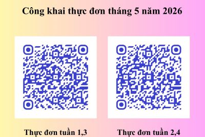 Trường mầm non Duy Minh- phường Duy Hà công khai thực đơn tháng 5 năm 2026