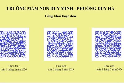 Trường mầm non Duy Minh công khai thực đơn tháng 2 năm 2026