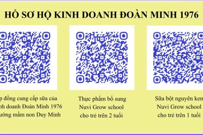 Hồ sơ hộ kinh doanh Đoàn Minh 1976 cung cấp sữa và các sản phẩm của sữa Nutifood với trường mầm non Duy Minh